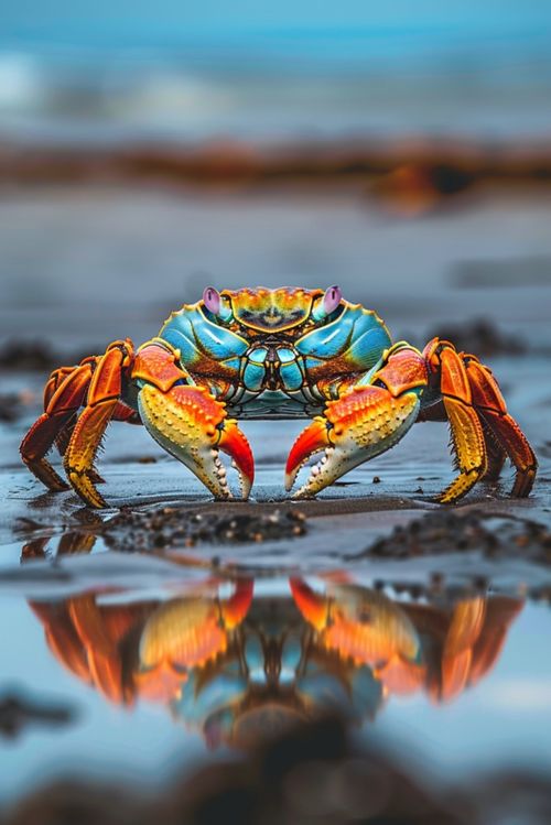 海鮮水產(chǎn)市場中的淡水兩棲螃蟹 鏡頭下的鮮活瞬間